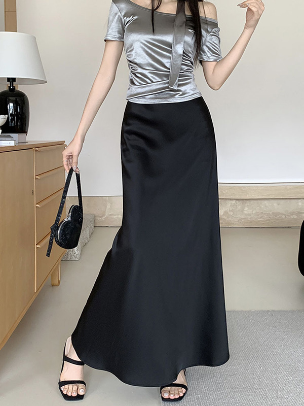 Mermaid Elasticity Solid Color Skirts Bottoms