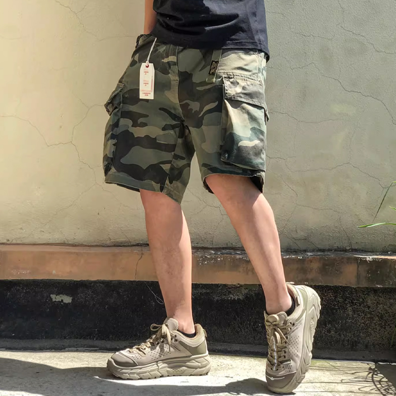Vintage American Cargo Pocket Camouflage Wash Shorts