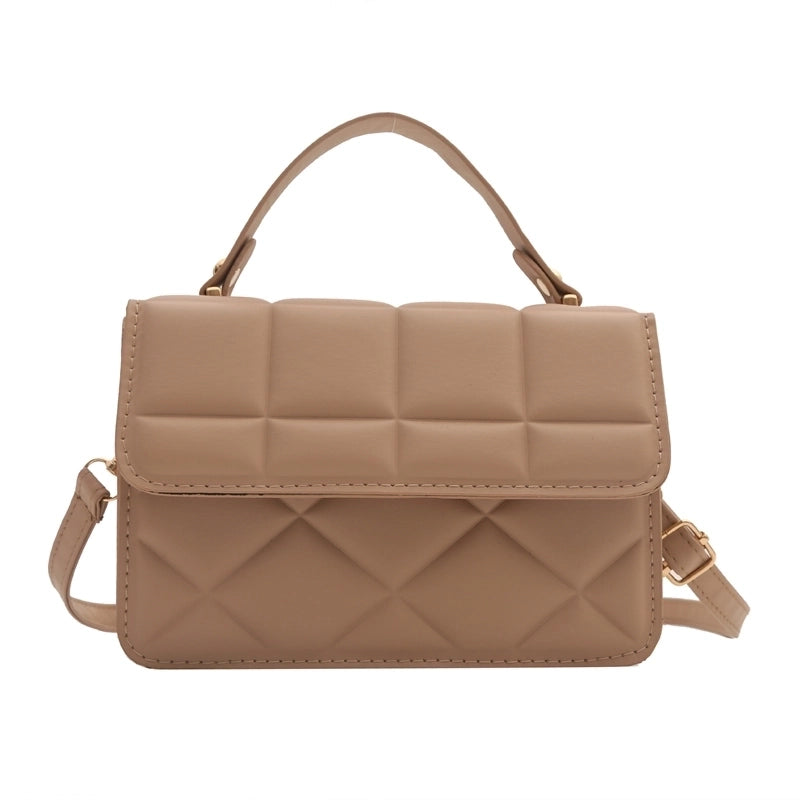 Women's Pu Leather Solid Color Classic Style Flip Cover Handbag