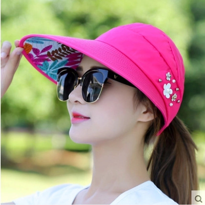 Women's Elegant Basic Minimalist Flower Big Eaves Sun Hat