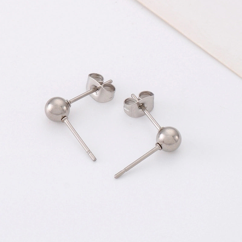 1 Pair Minimalist Round Plating Stainless Steel 18K Gold Plated Ear Studs