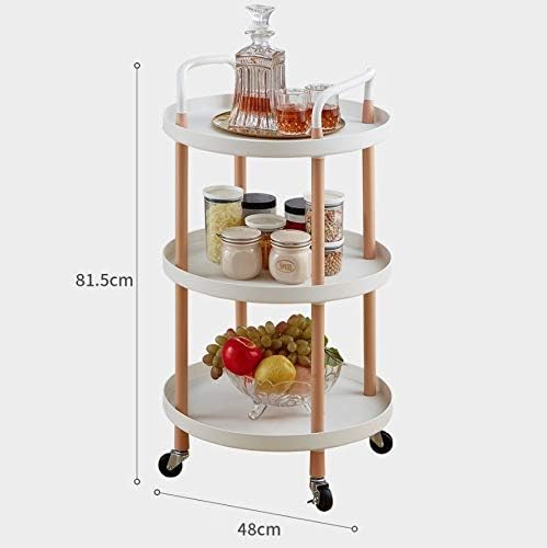 3-Tier Luxury Movable Trolley Simple Kitchen Living Room Storage Rack