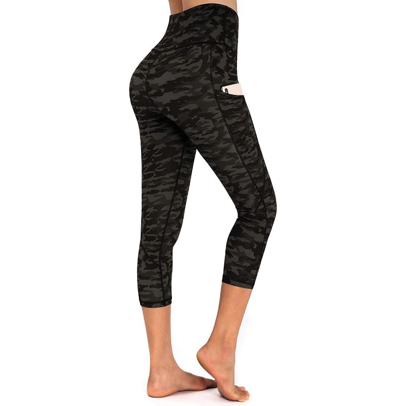 Women's High Waist Capri Yoga Pants Workout Leggings with Pockets For Tummy Control