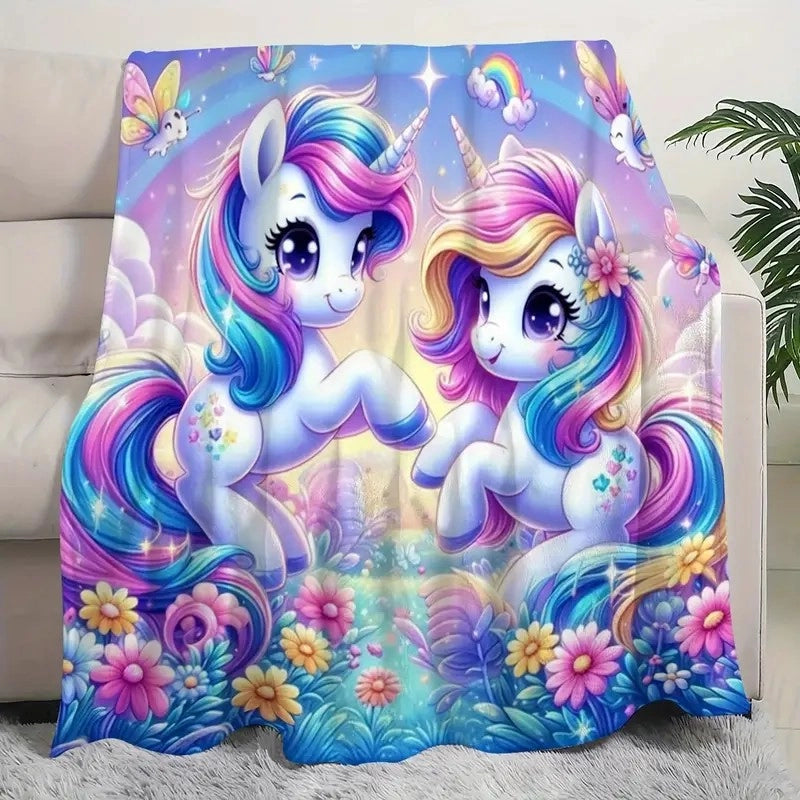 Casual Cartoon Flower Double-Sided Velvet Blanket Bedding