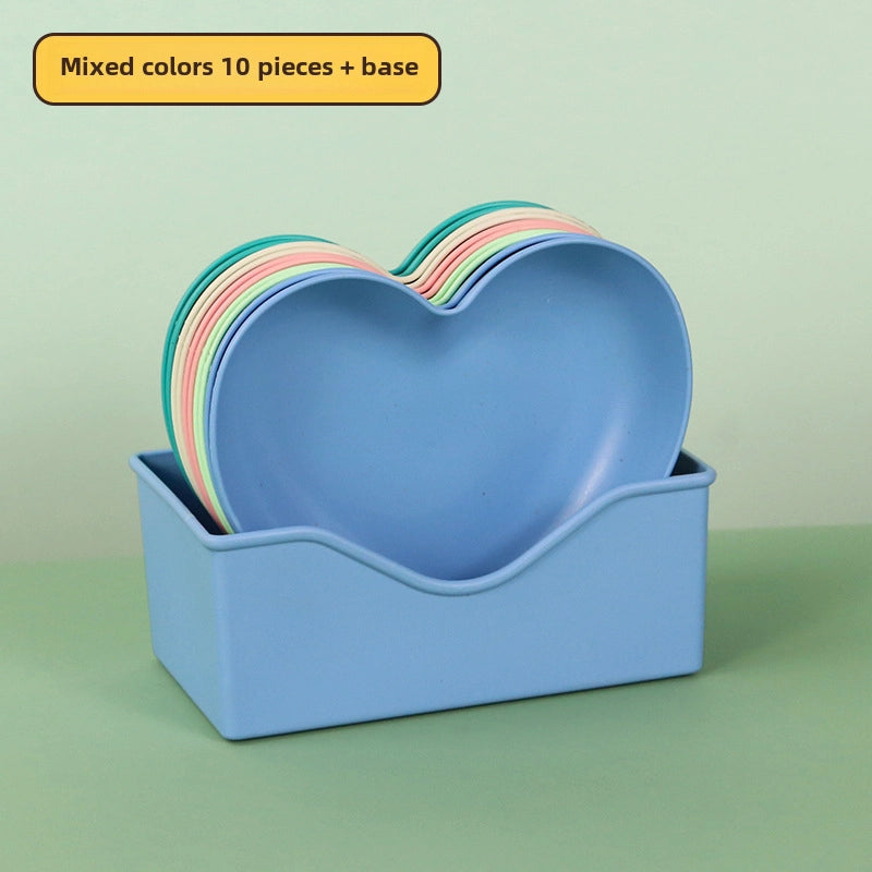Source Creative Thickened Plastic Peach Heart-shaped Bone-spitting Plate Dist Plate Fruit Plate Nut Snack Plate