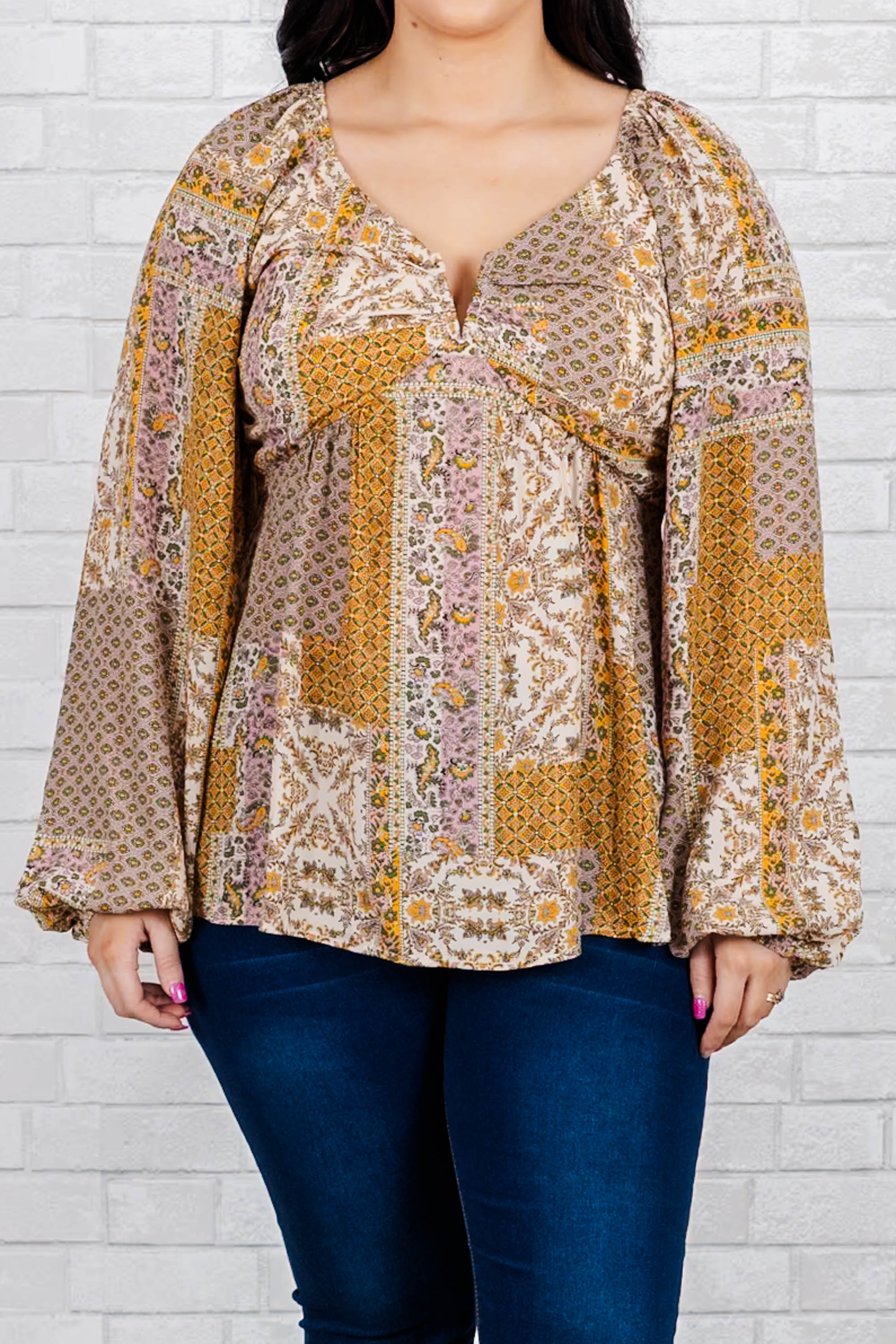 Buy Myself Flowers Blouse. Beige