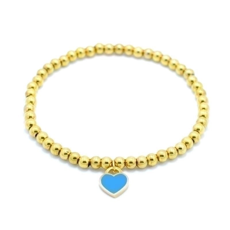 2 Pieces Basic Modern Style Heart Shape Stainless Steel Plating 18k Gold Plated Bracelets