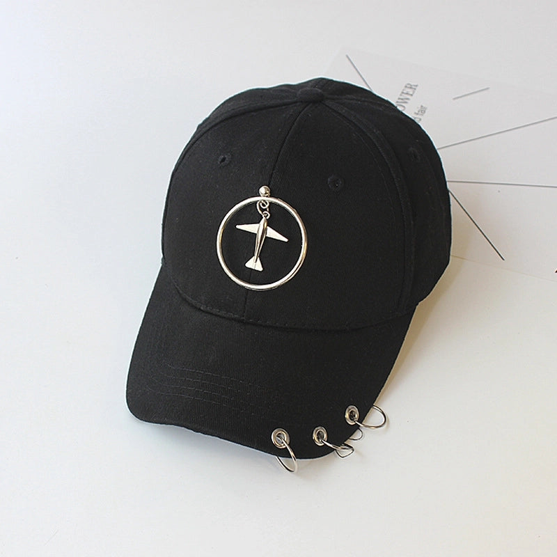 Hat Women's Korean Style Personality Chain Iron Ring Cap Student Children's Baseball Cap Spring And Summer Parent-Child Sunshade