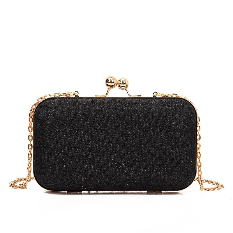 Pink Gold Silver Polyester Solid Color Sequins Square Evening Bags