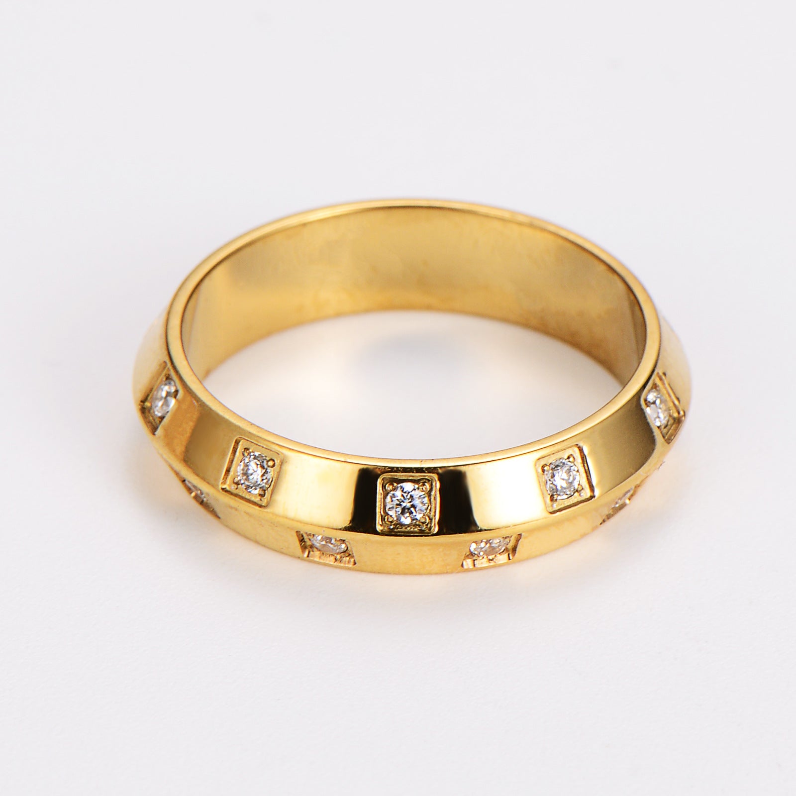 Aml Popular Diamond Ring Stainless Steel Personality Hip-Hop Trend Ring