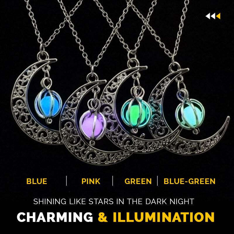 Luminous Openwork Crescent Necklace