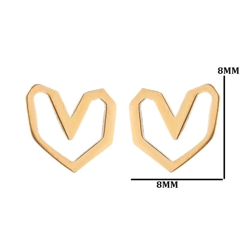 Minimalist Geometric 304 Stainless Steel No Inlaid 18K Gold Plated Ear Studs