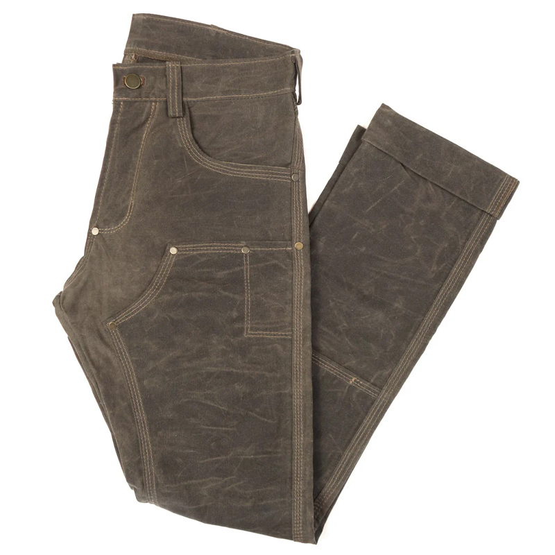 Vintage Distressed Canvas Slim Fit Work Pants
