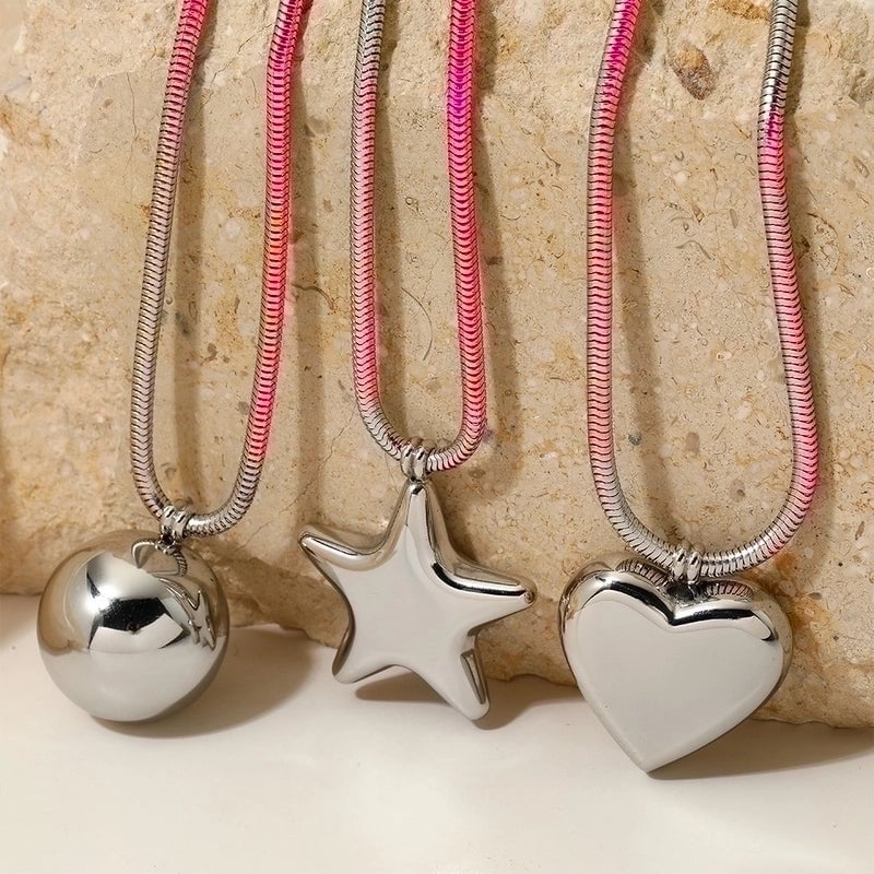 304 Stainless Steel 16K Gold Plated White Gold Plated Gold Plated Casual Minimalist Plating Heart Shape Pendant Necklace
