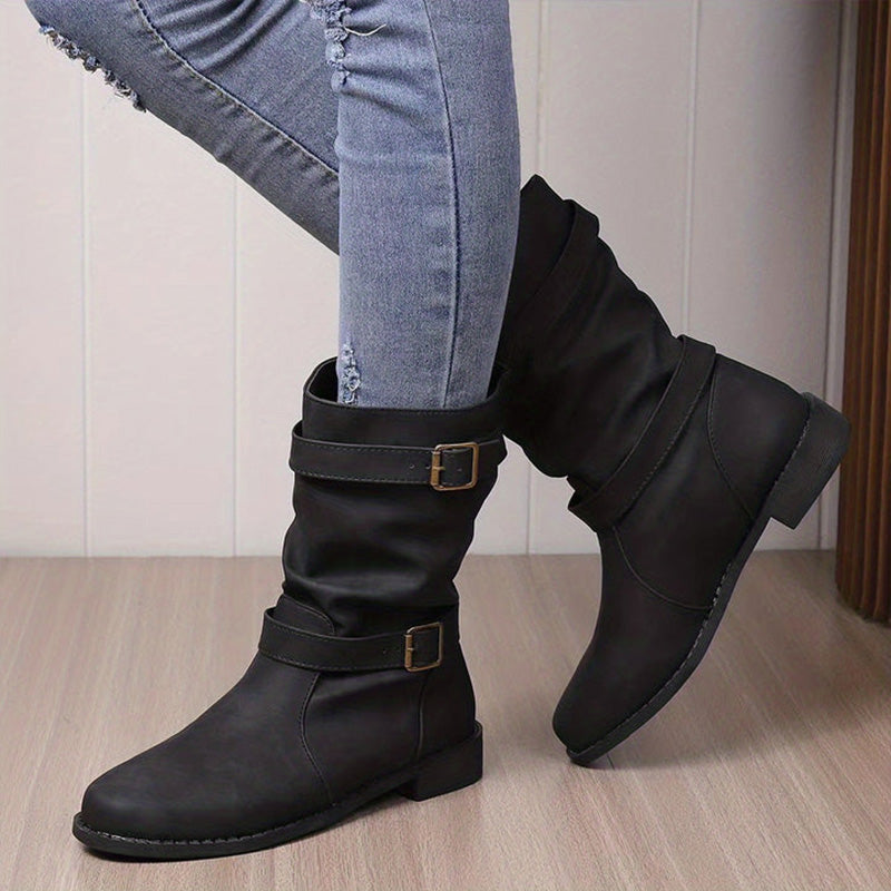 👢Low Heel Boots with Buckle for Women👢 - Walk in Comfort and Style.