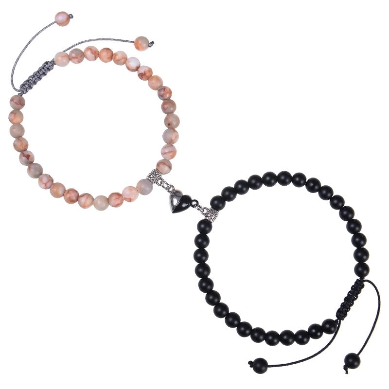 Romantic Heart Shape Natural Stone Handmade Bracelets