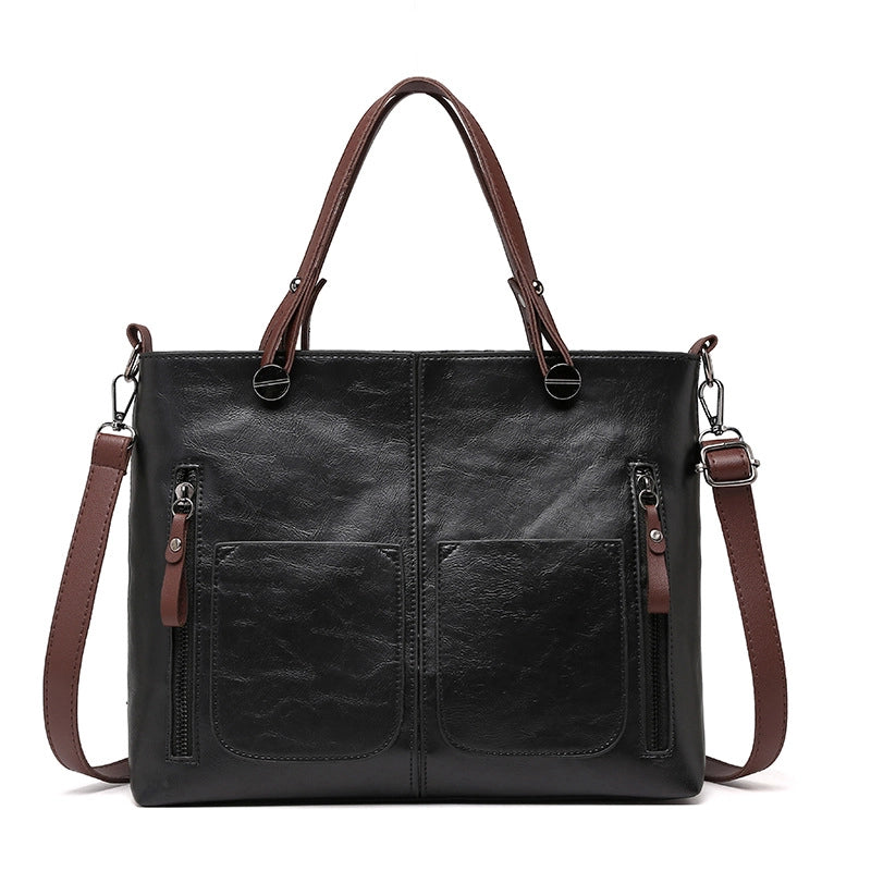 Bag Women's New Fashion Shoulder Bag Women's Large Capacity Retro Women's Tote Bag Simple Crossbody Bag