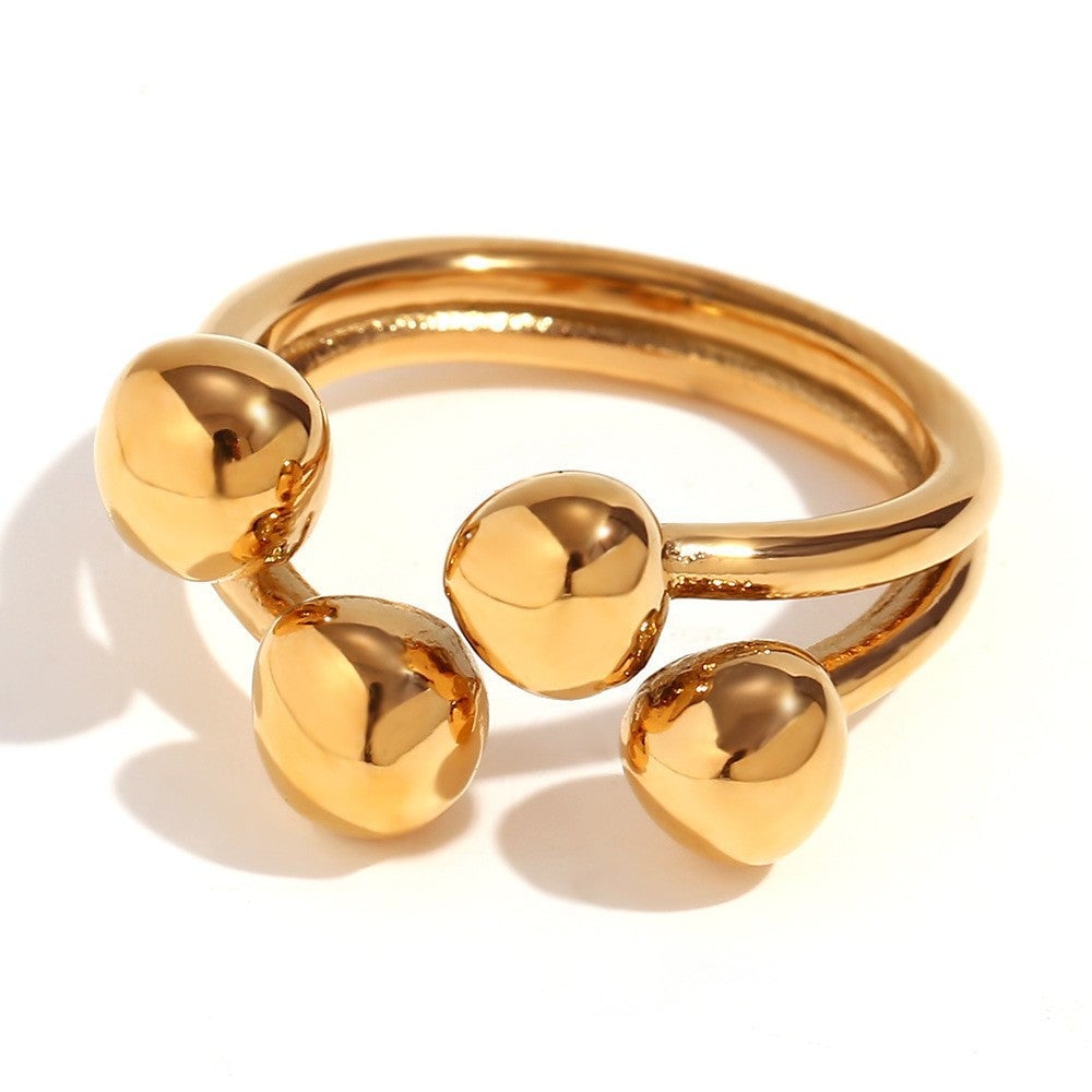 Retro Vintage Fashion Flower Stainless Steel Electroplating Rings