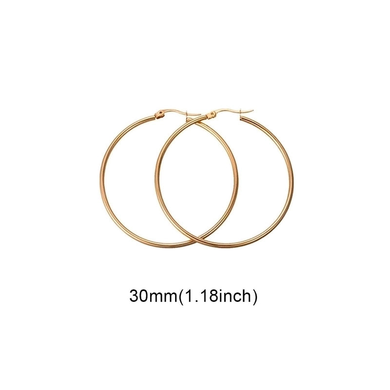 1 Pair Fashion Solid Color Stainless Steel Hoop Earrings