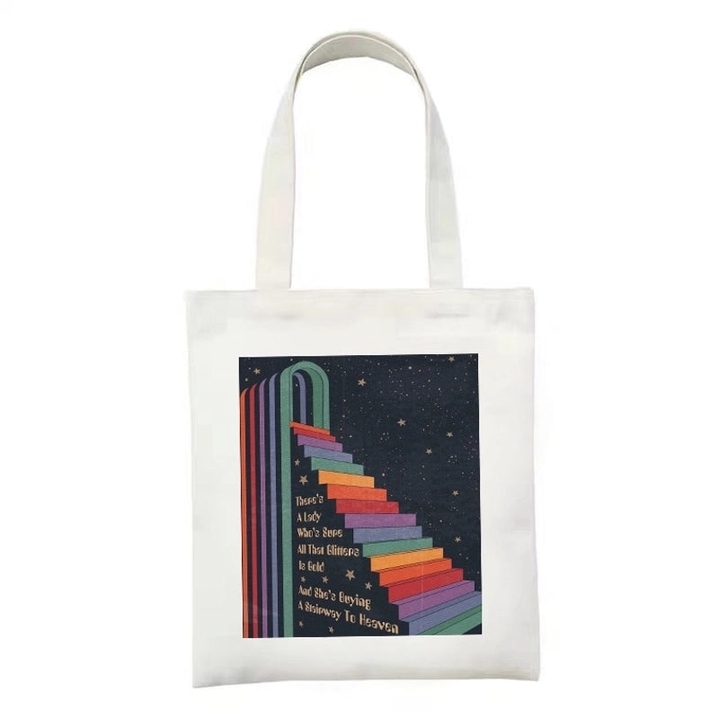 Women's Minimalist Flower Mushroom Shopping Bags