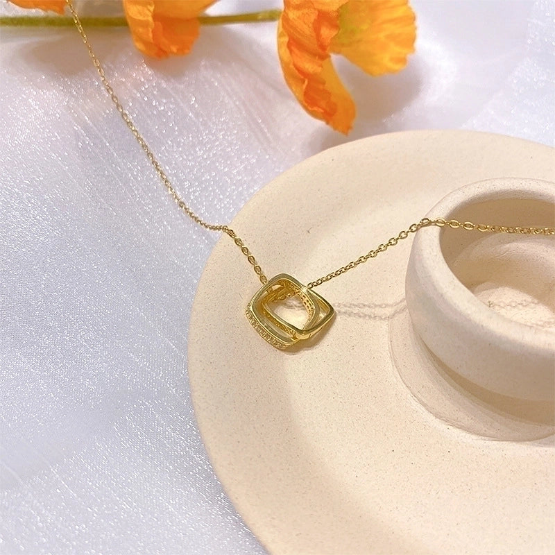Titanium Steel Lady Inlay Heart Shape Flower Artificial Gemstones Pendant Necklace