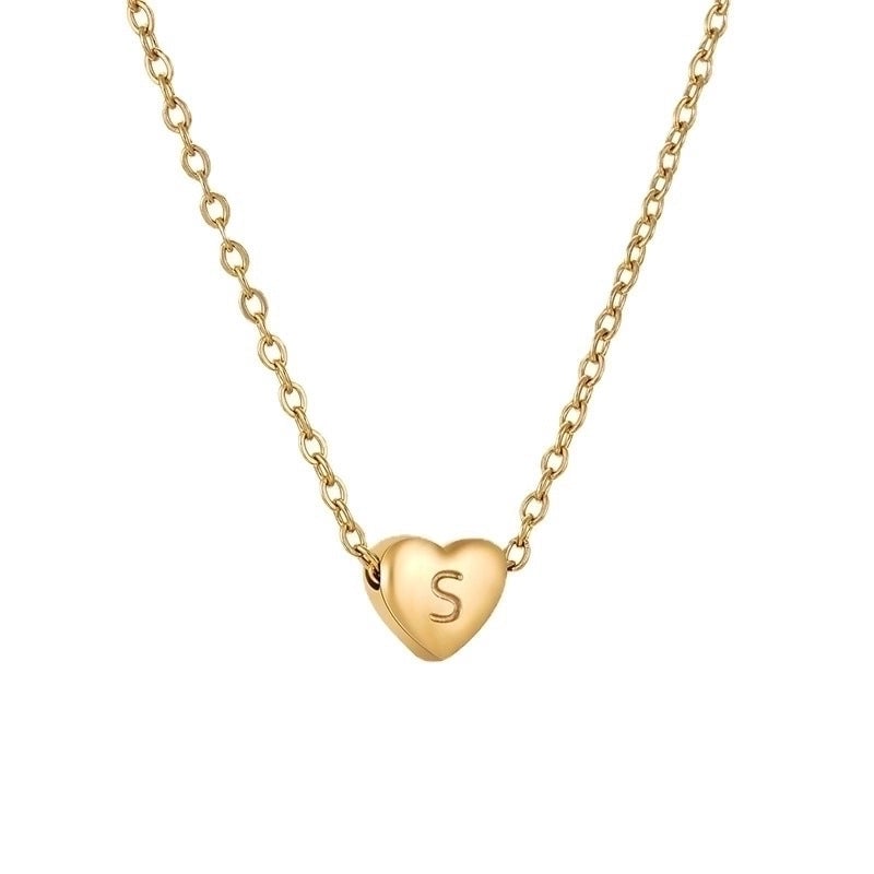 Fashion Letter Heart Shape Titanium Steel Plating Necklace 1 Piece