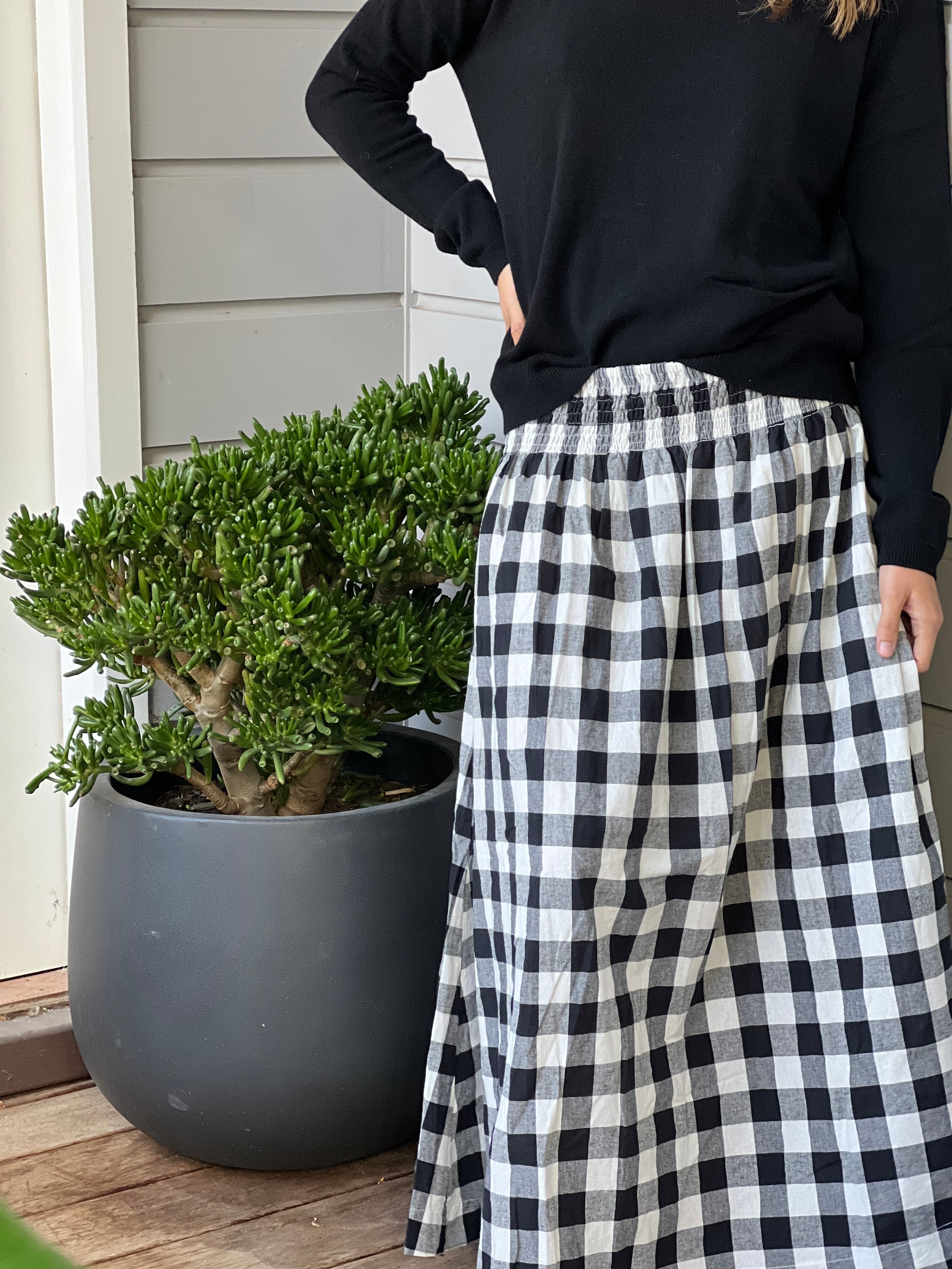 lulu skirt - black check