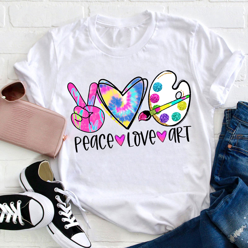 Peace Love And Art Teacher T-Shirt