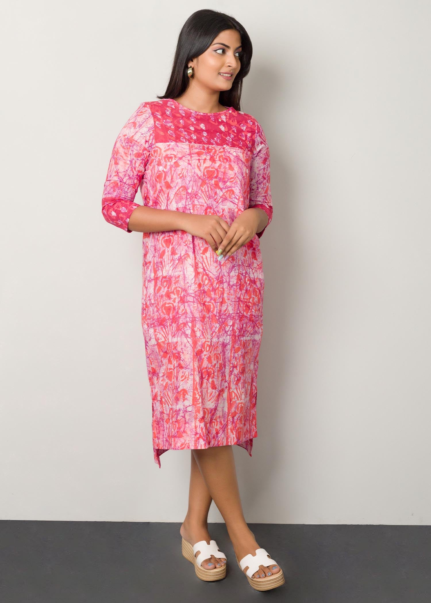 block printed batik dress