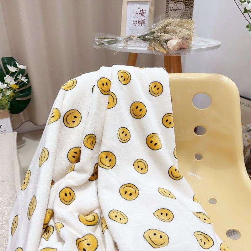 In Stock | Style Autumn And Winter Thickened Cartoon Crayon Small New  Casual Plush Blanket Dormitory Bed Sheet