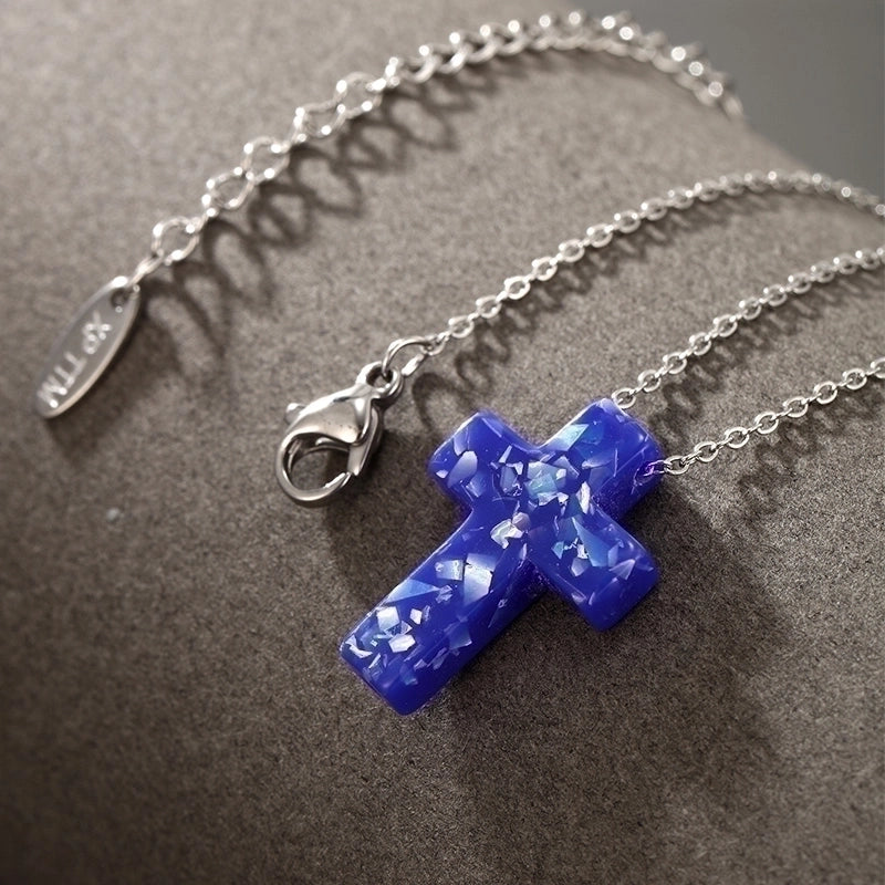 304 Stainless Steel Plastic XUPING Minimalist Hexagram Cross Pendant Necklace