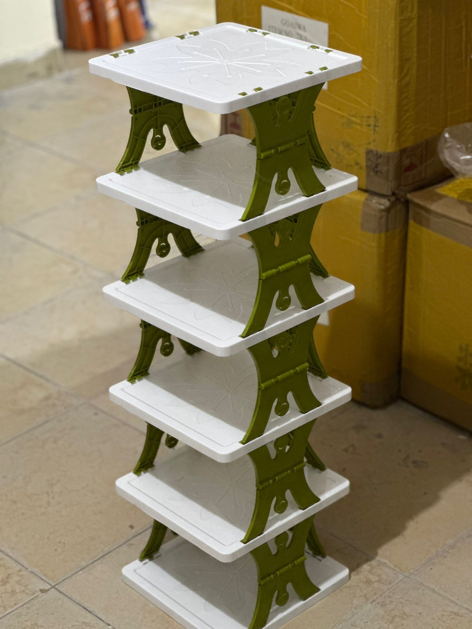 Foldable Shoe Rack . Plastic Vertical Shoe Holder