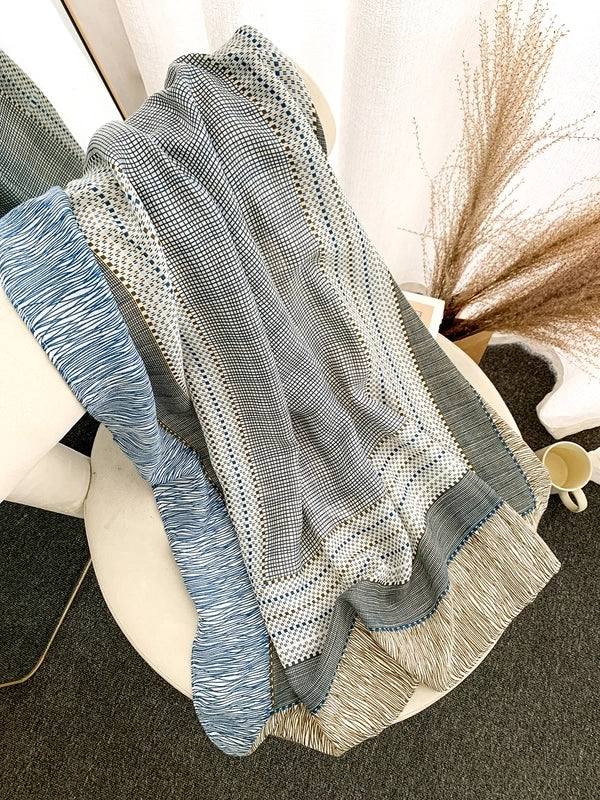 Women's Casual Elegant Vacation Snowflake Cotton Polyester Printing Dyeing Scarf Shawl