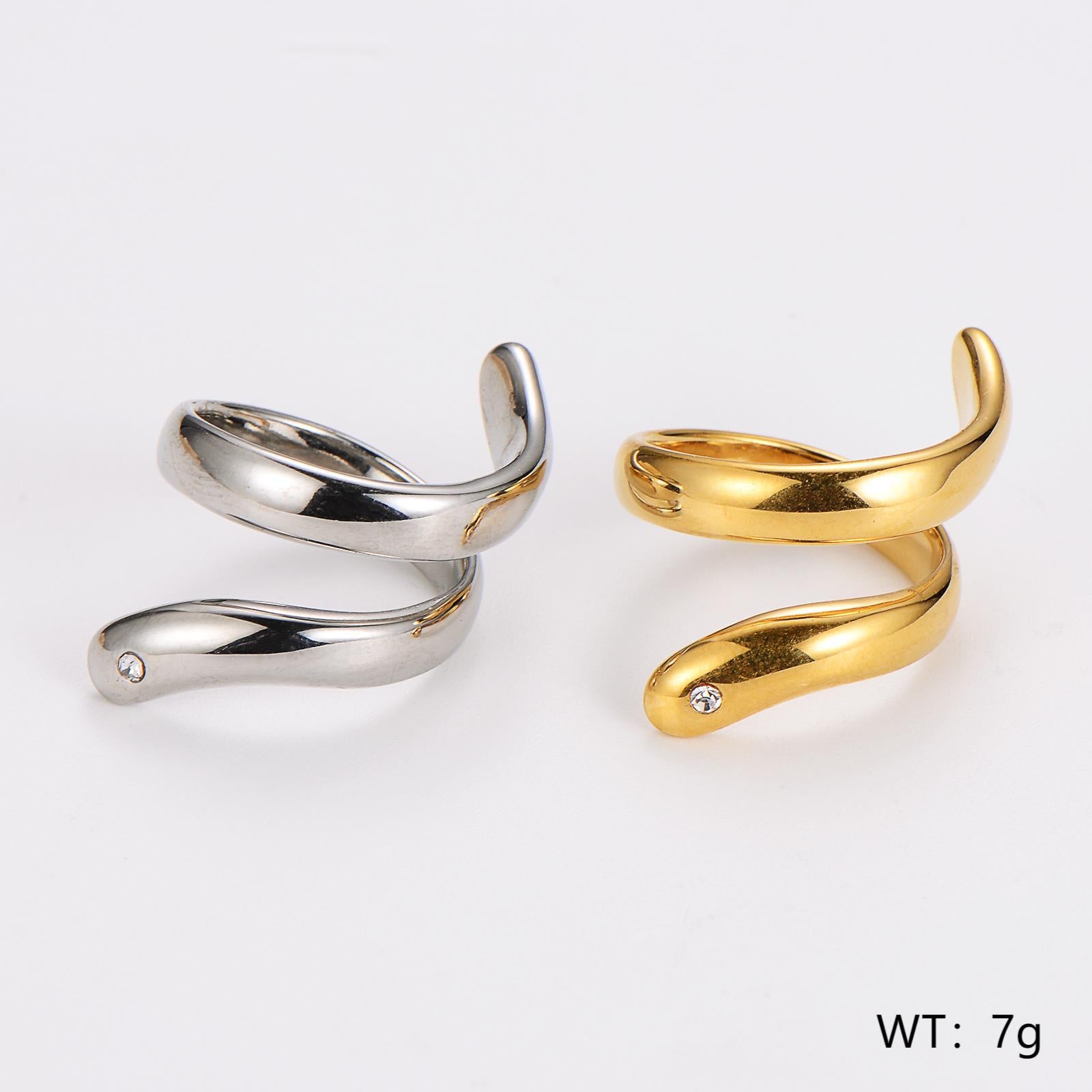 Aml Stainless Steel Ring Niche Design Ins Cold Style Snake Ring Personality Hand Jewelry