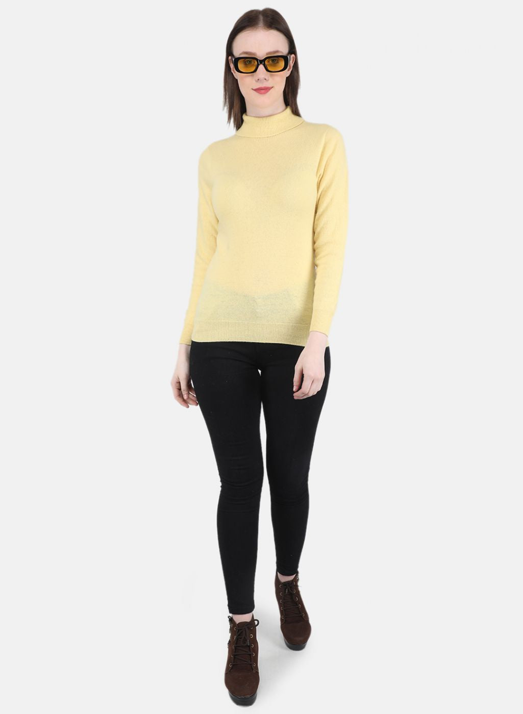 Women Yellow Solid Top