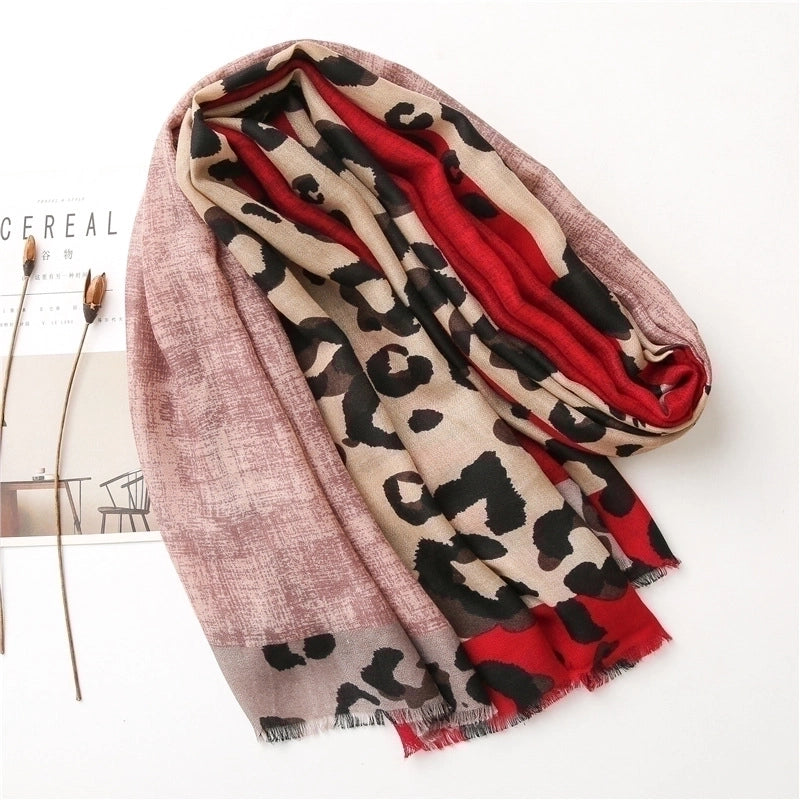 Coffee Color Classic Leopard Scarf