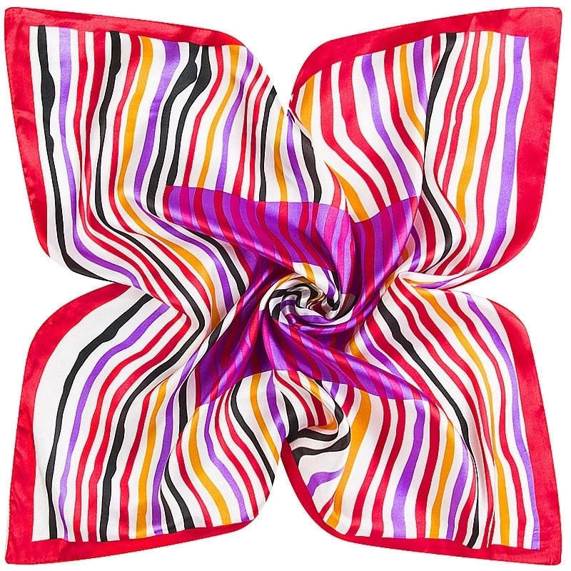 Silk Scarf 60cm*60cm Spring New Geometric Striped Ladies Professional Silk Scarf Small Square