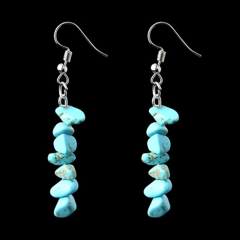 Fashion Irregular Natural Stone Handmade Drop Earrings 1 Pair