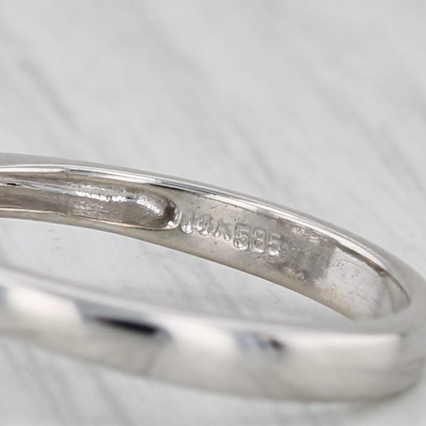 0.12ctw Diamond Flower Ring 14k White Gold Size 5.5