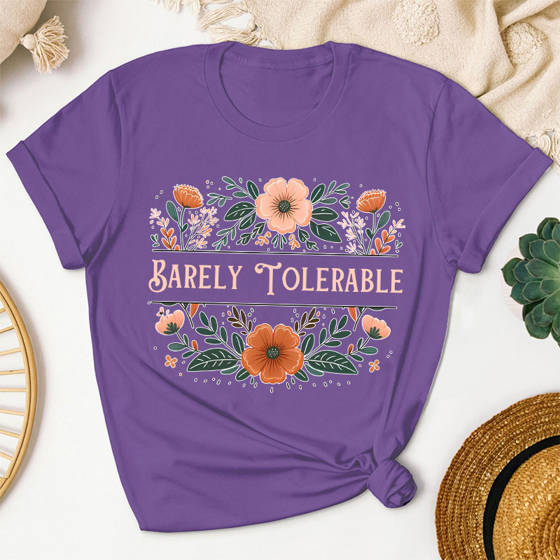 Barely Tolerable Book Lover Classic Literature Teacher T-Shirt