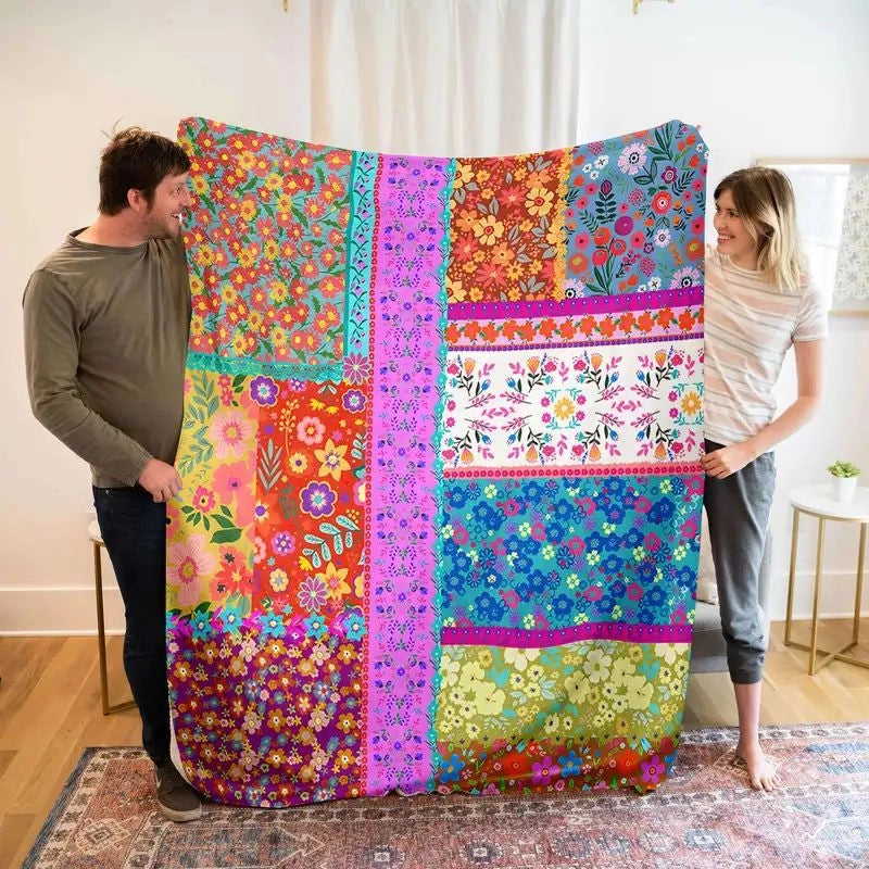 Casual Cartoon Flower Double-Sided Velvet Blanket Bedding