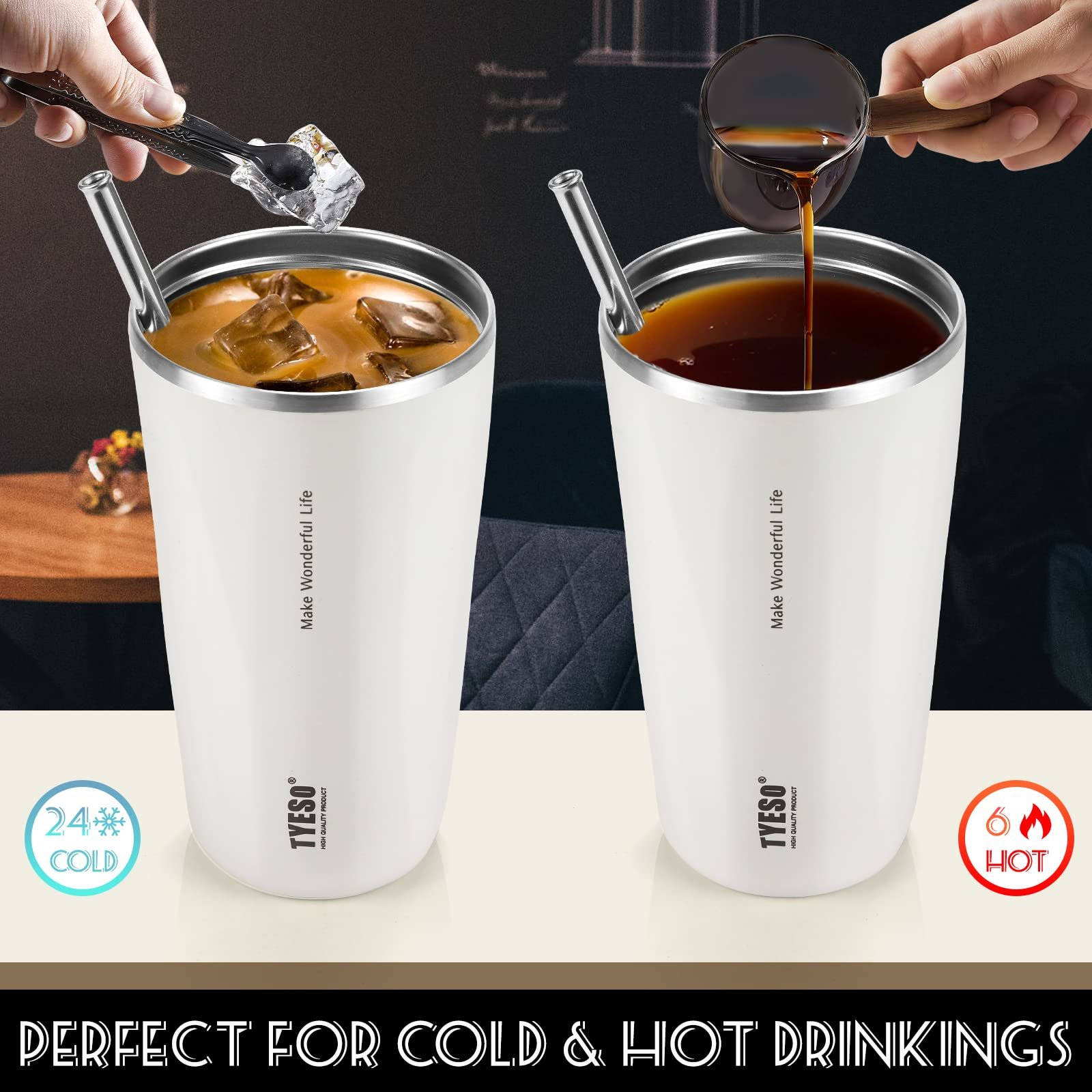 20oz/600ml Stainless Steel Iced Coffee Cup
