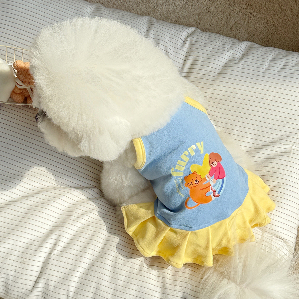 Cartoon Printed Color Block Dog Cat Vest/Dress