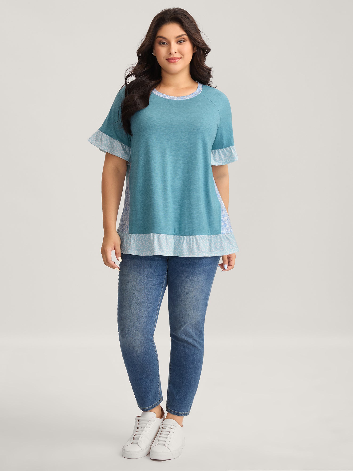 Leopard Print Color Contrast T-Shirt