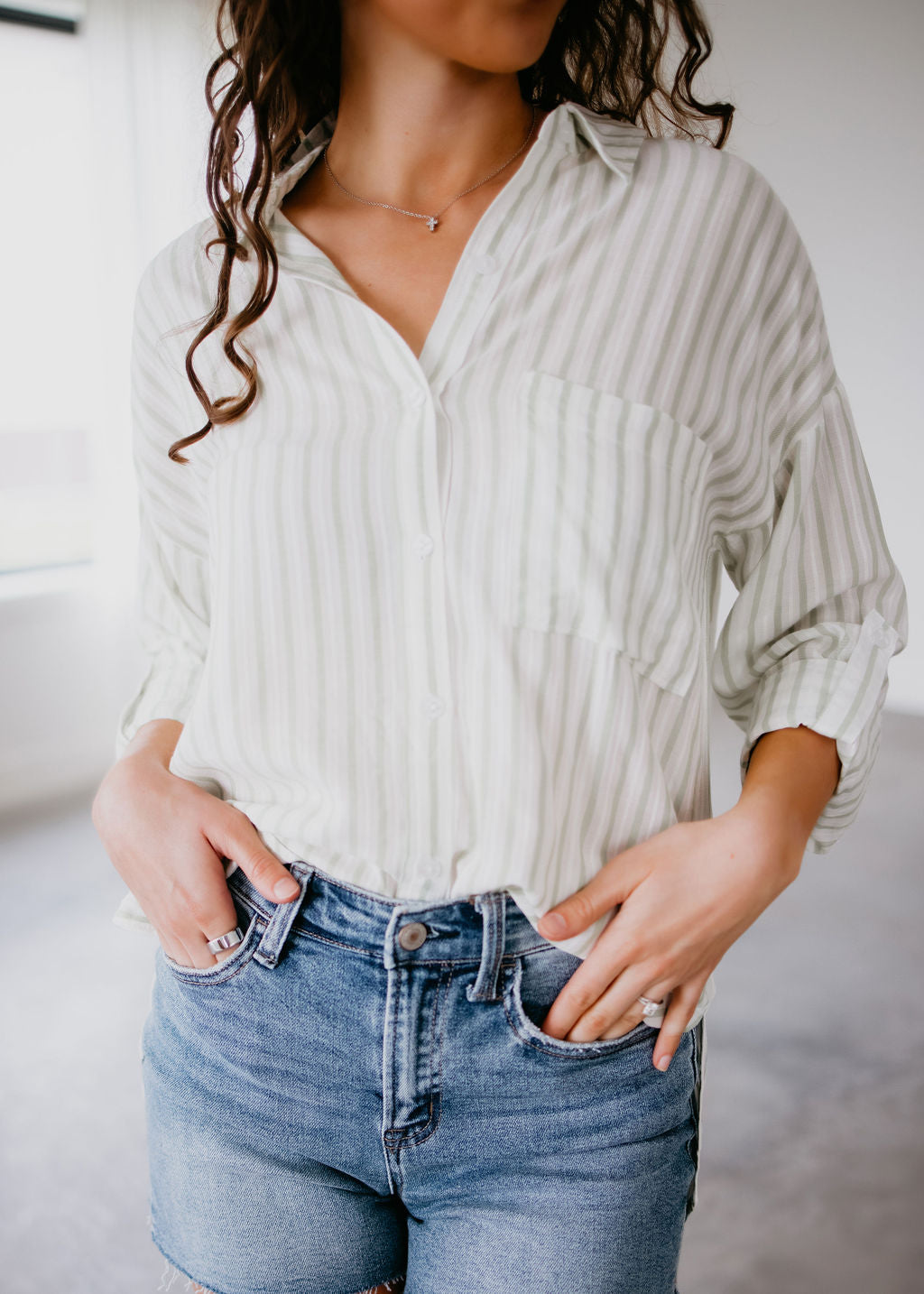 Blair Striped Button Down Top