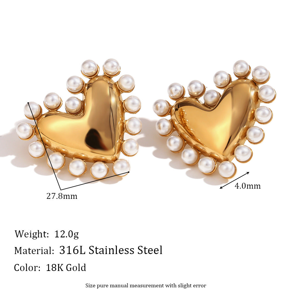 Fashion Creative Heart Droplet Geometric Stainless Steel 18K Gold Plated Rings