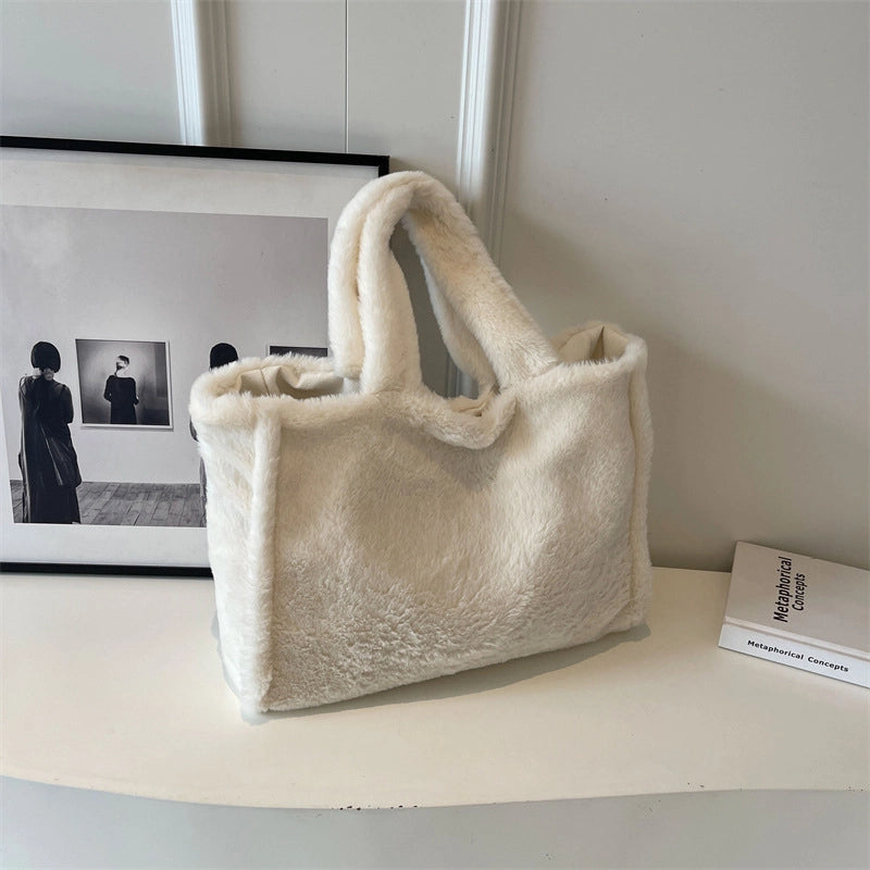 Winter New Fashion Casual Commuter Large Bag Handbags Simple Large Capacity Shoulder Tote Bag For Women