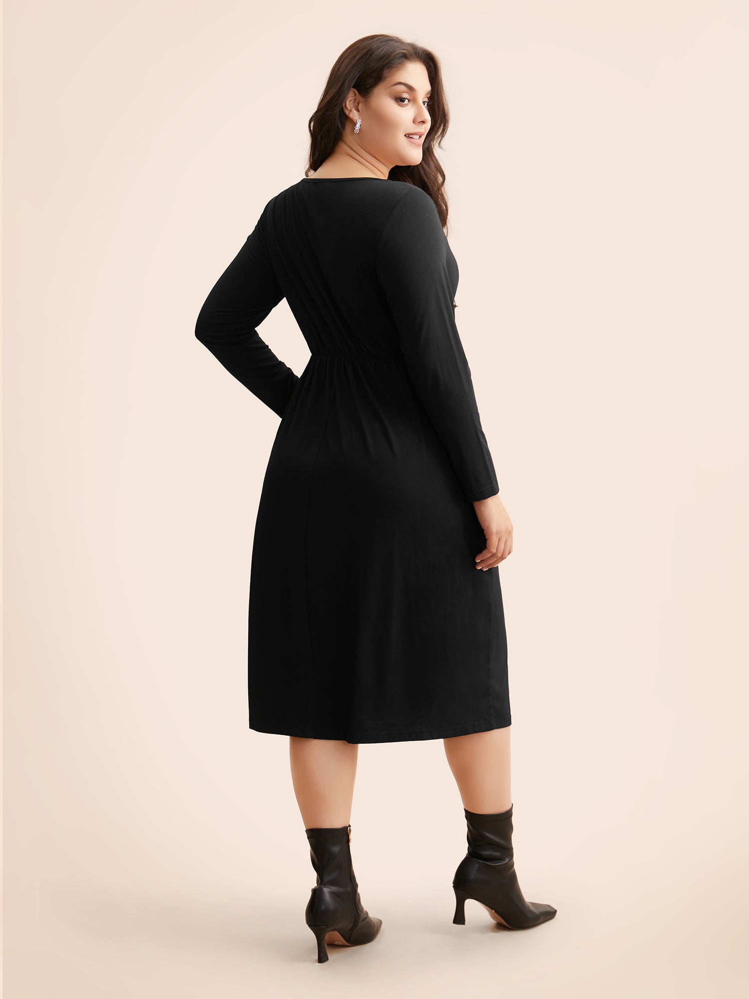 Round Neck Bowknot Rhinestone Dress