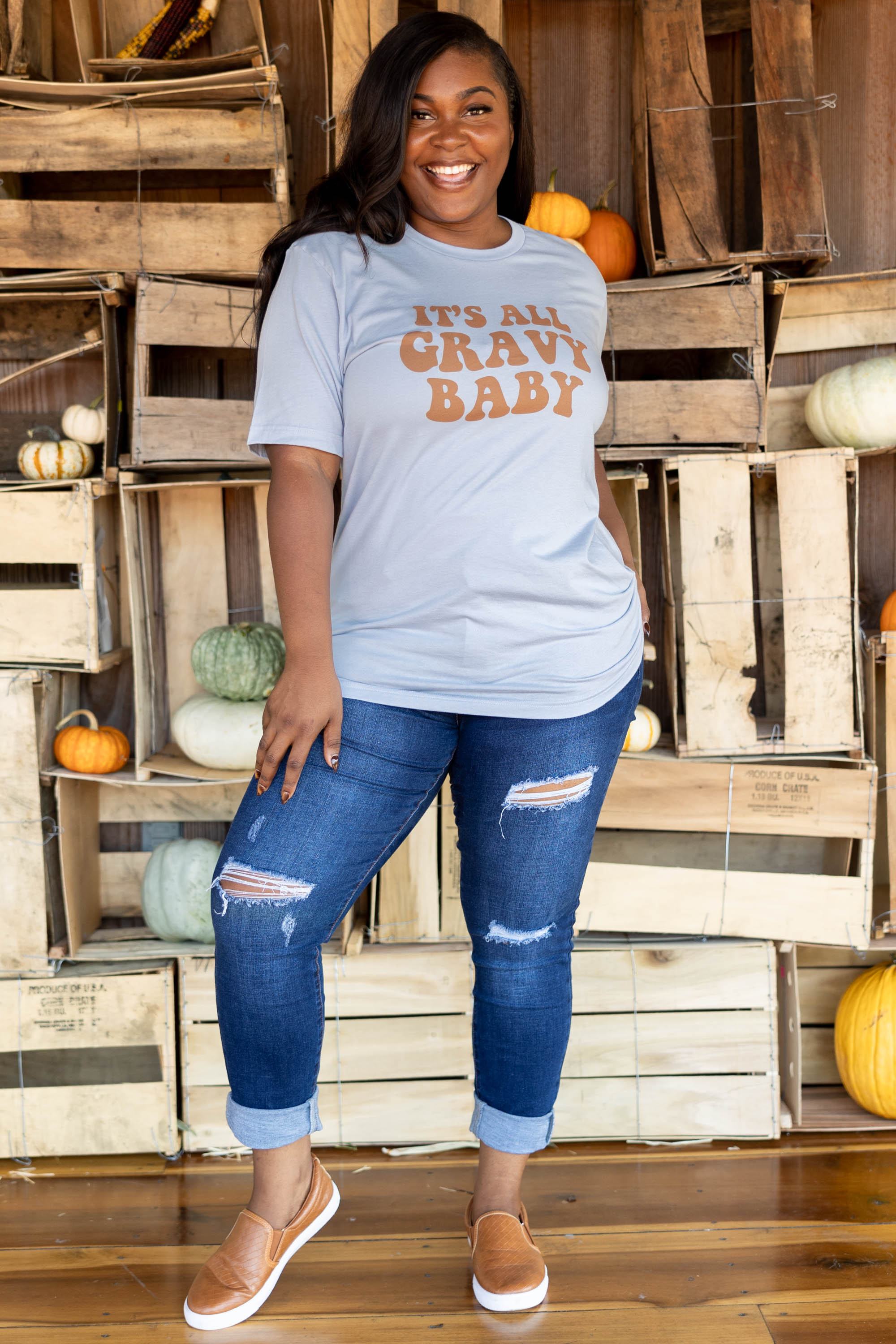 Gravy Baby Tee. Light Blue