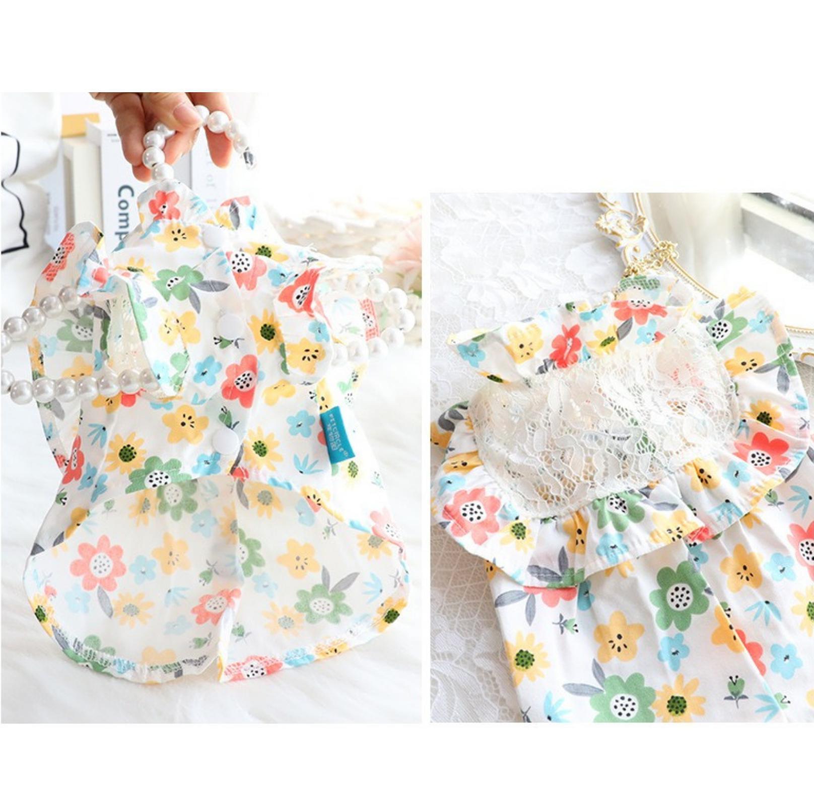 Pet Lace Flower Dress